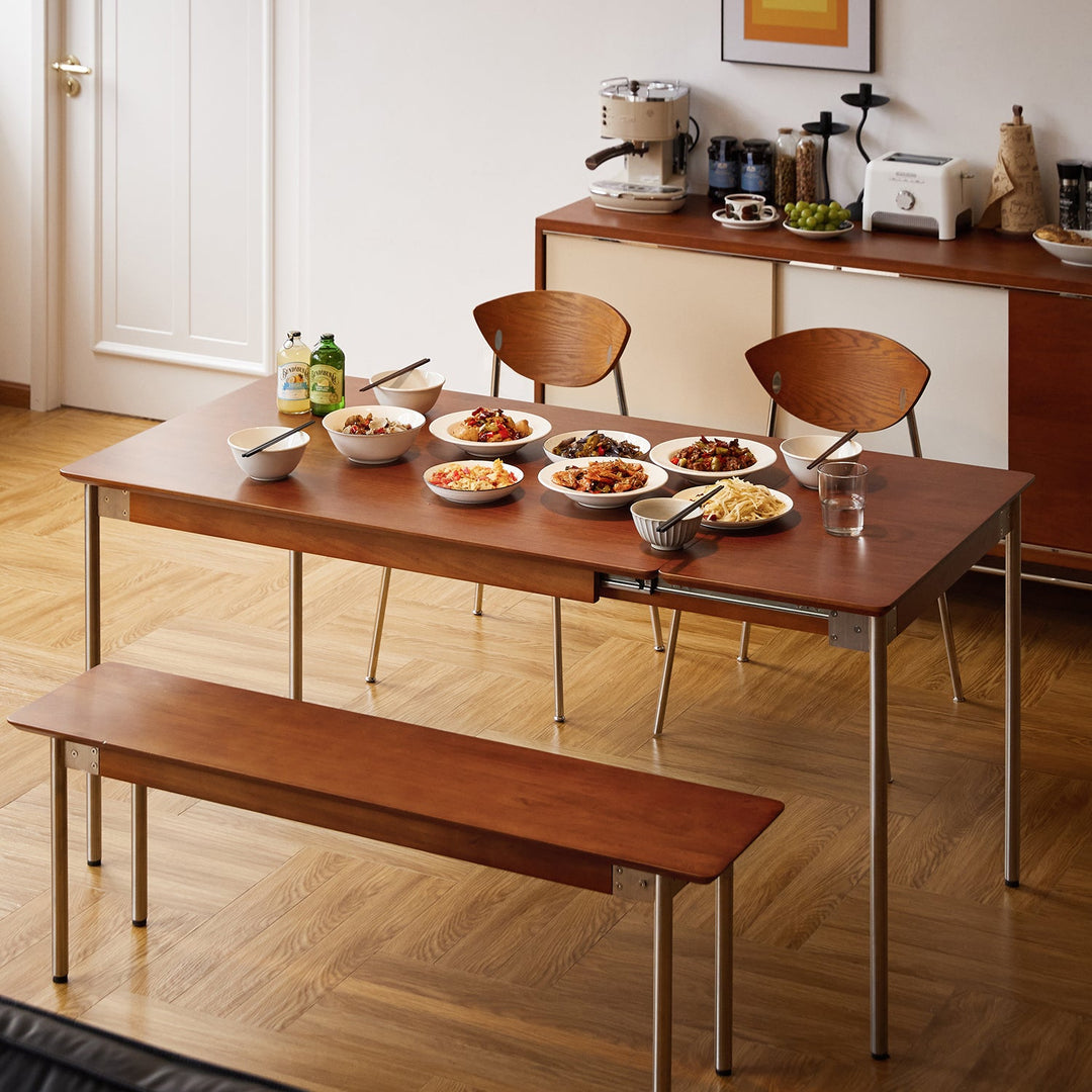 Vintage boxwood extendable dining table season color swatches.