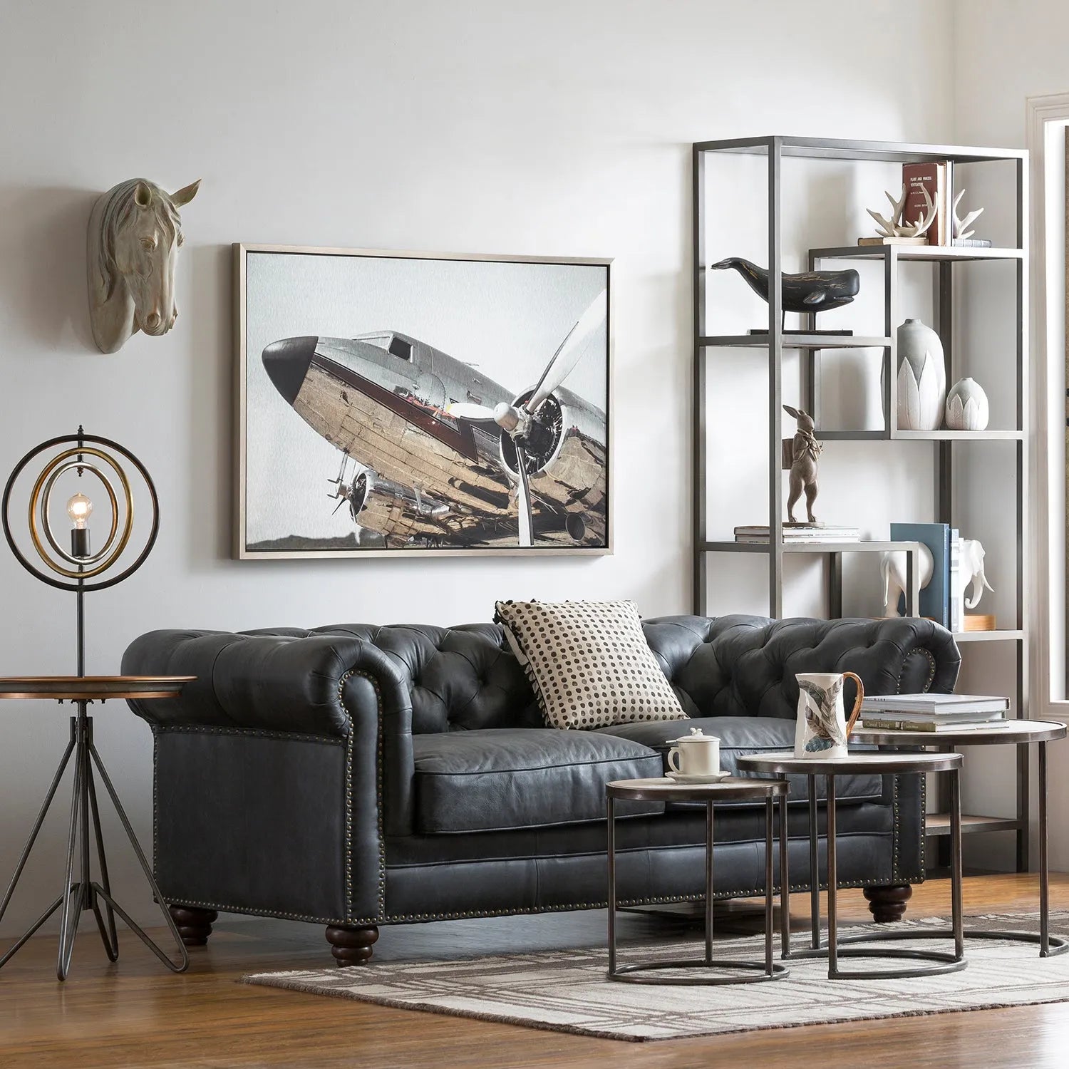 Rustic Metal Industrial Modern Sofa photo