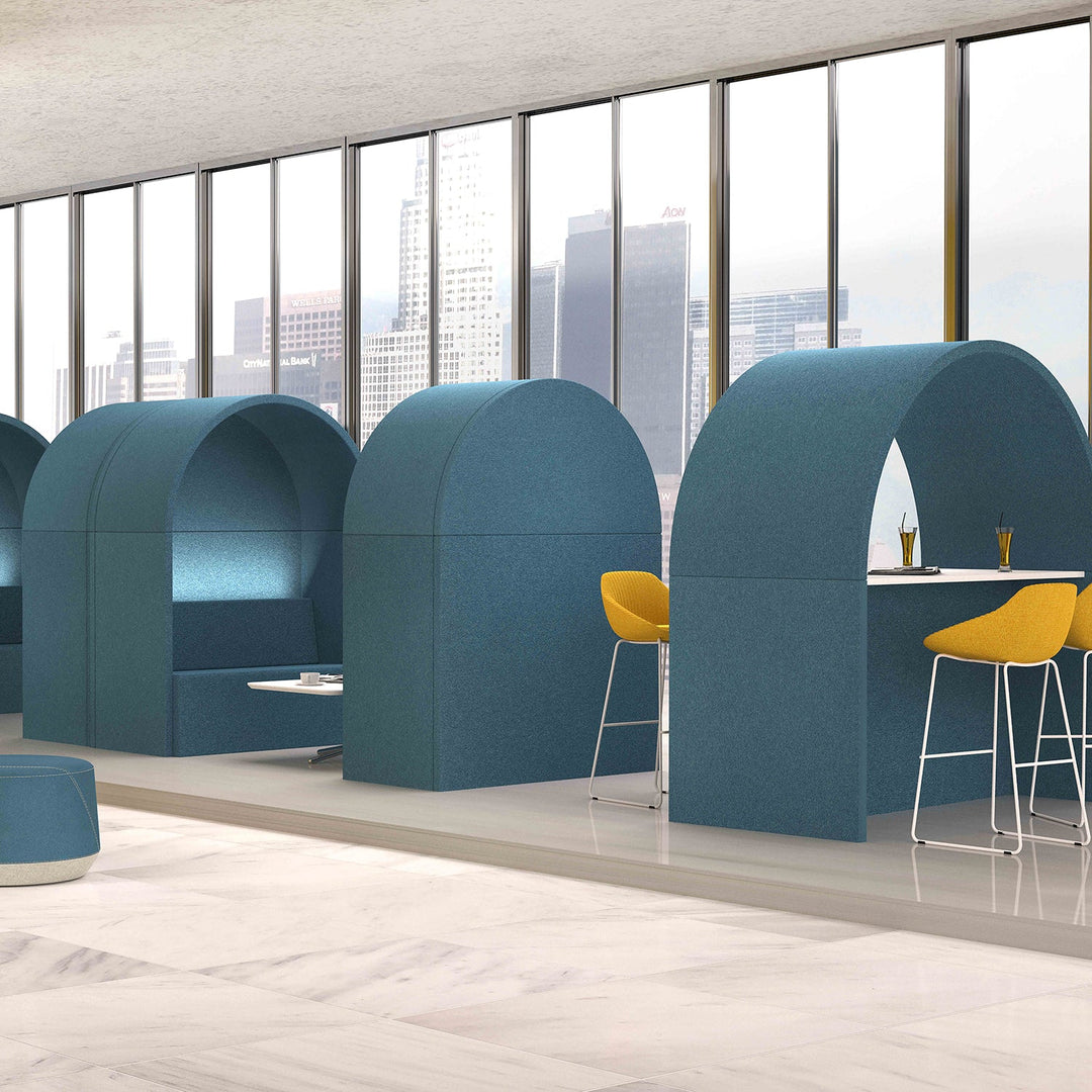 Loft Home Sound-Proof Tables collection, designed with acoustic panels for a serene and private workspace, enhancing focus in modern office environments.