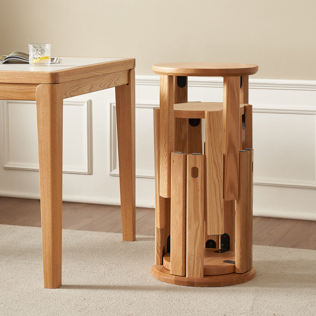 Loft Home Top-Selling Chairs Collection - Space-saving stackable wooden stools with a natural finish, ideal for versatile and compact living spaces