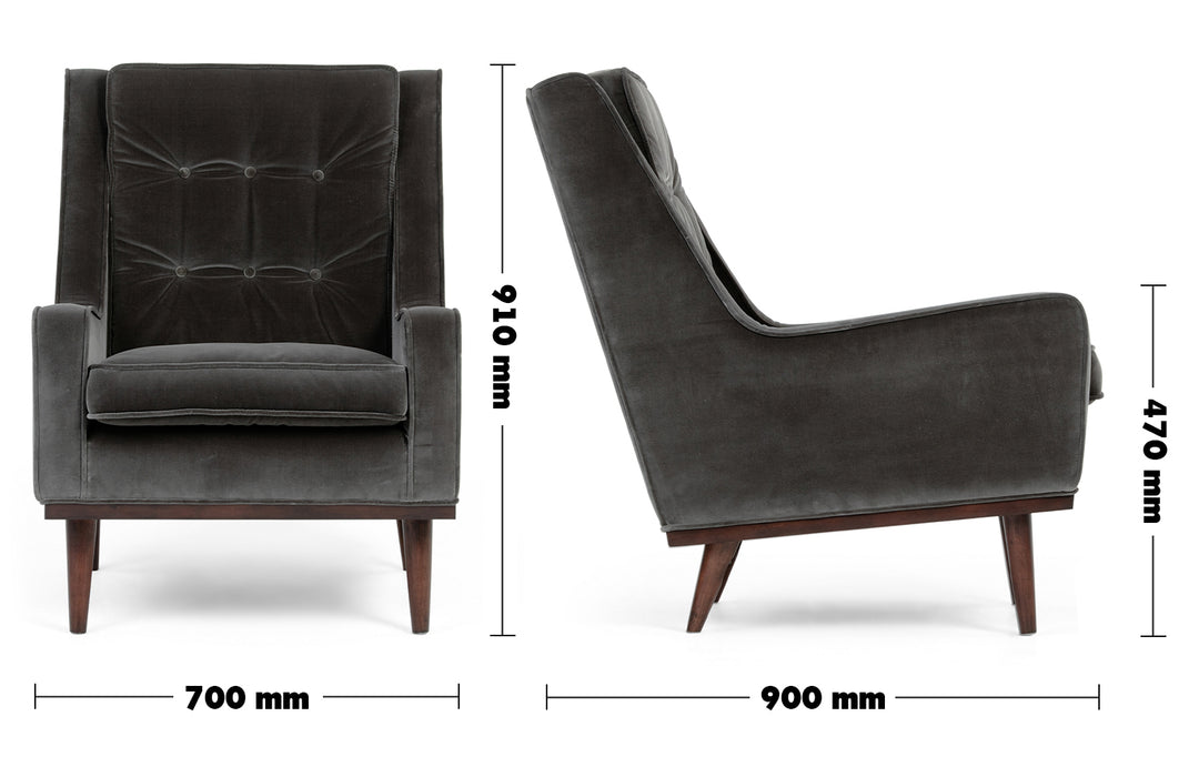 Modern Velvet 1 Seater Sofa SCOTT Detail 31