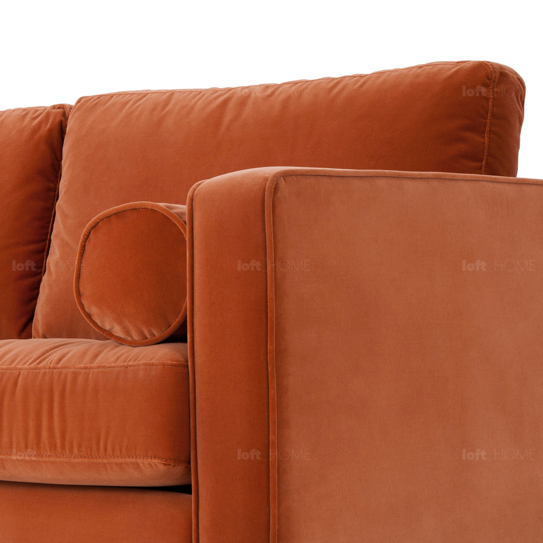 Modern velvet 2 seater sofa scott detail 40.