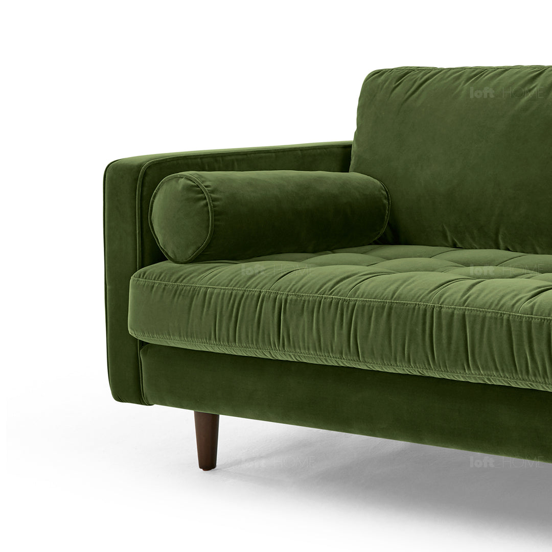 Modern velvet 2 seater sofa scott in still life.