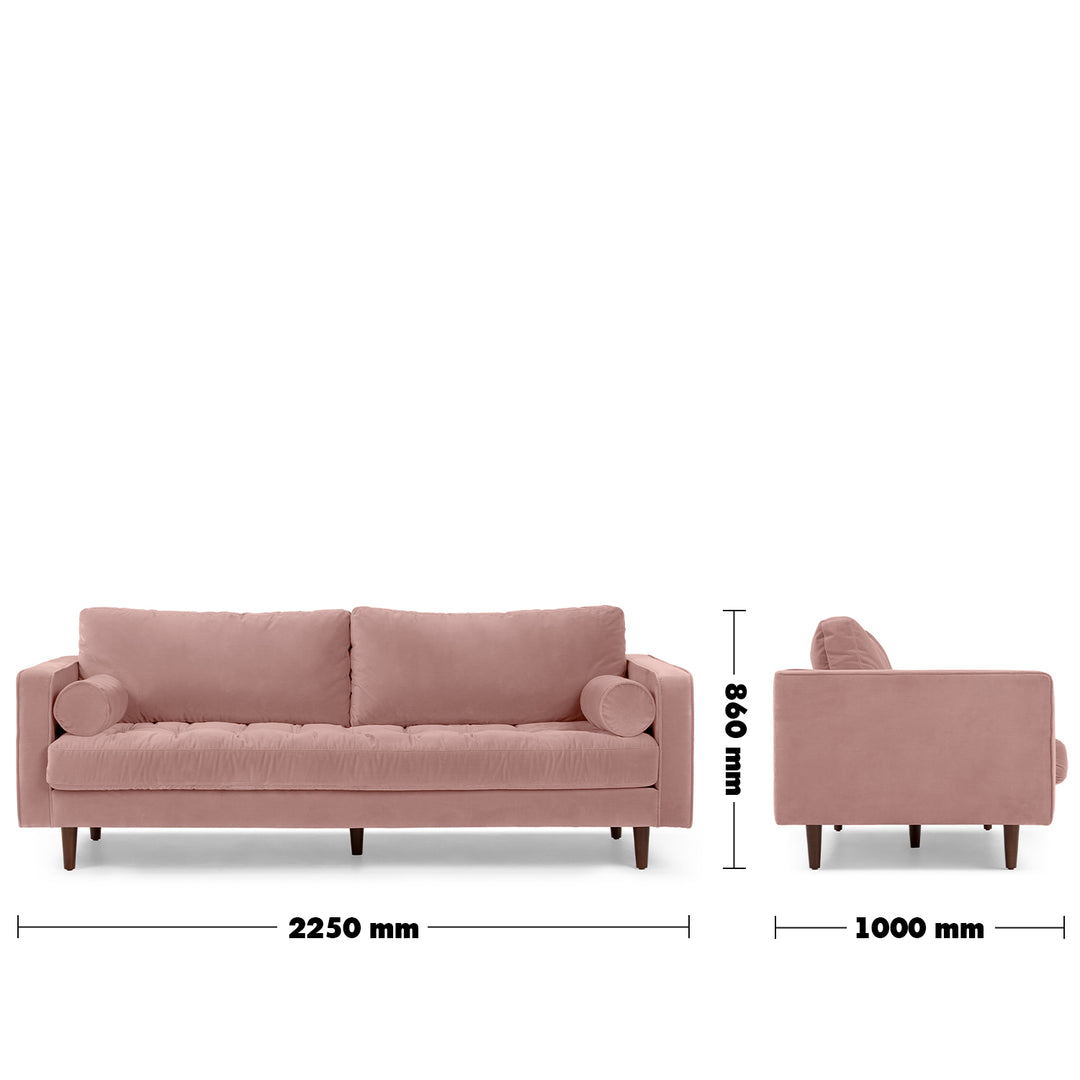 Modern Velvet 3 Seater Sofa SCOTT Detail 47