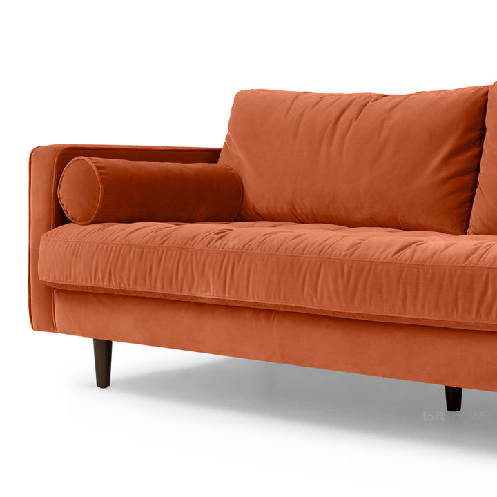 Modern velvet 3 seater sofa scott detail 13.