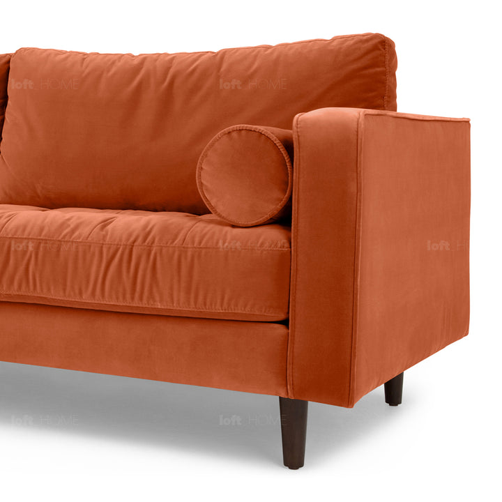 Modern velvet 3 seater sofa scott detail 14.