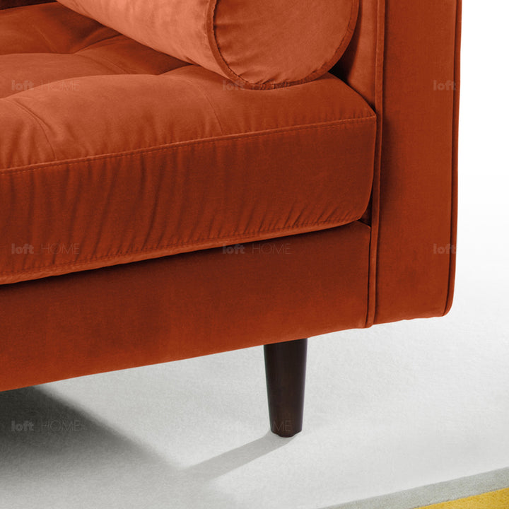 Modern velvet 3 seater sofa scott detail 16.