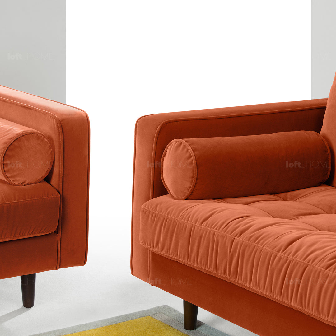Modern velvet 3 seater sofa scott detail 11.