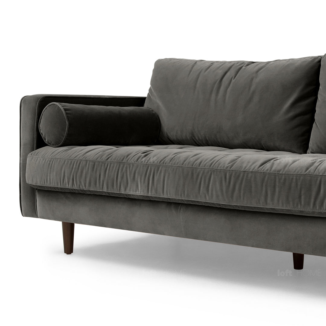 Modern velvet 3 seater sofa scott detail 28.