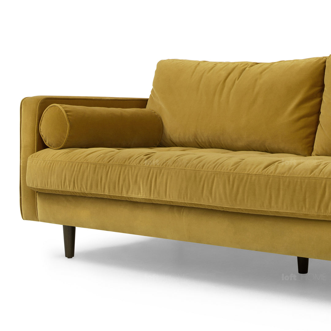 Modern velvet 3 seater sofa scott detail 44.