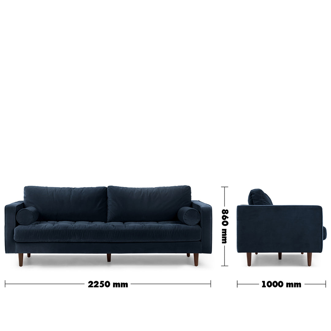 Modern Velvet 3 Seater Sofa SCOTT Detail 62