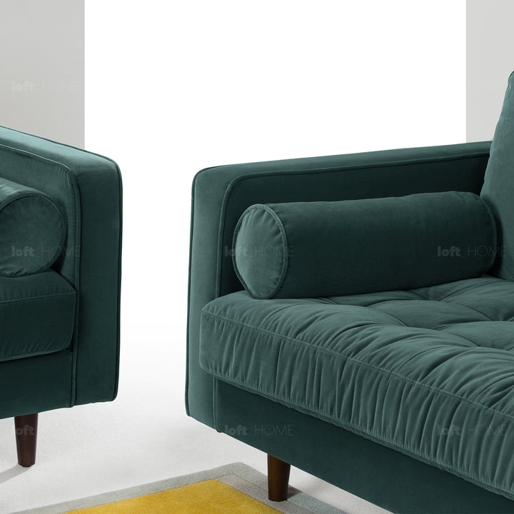Modern velvet 3 seater sofa scott detail 92.