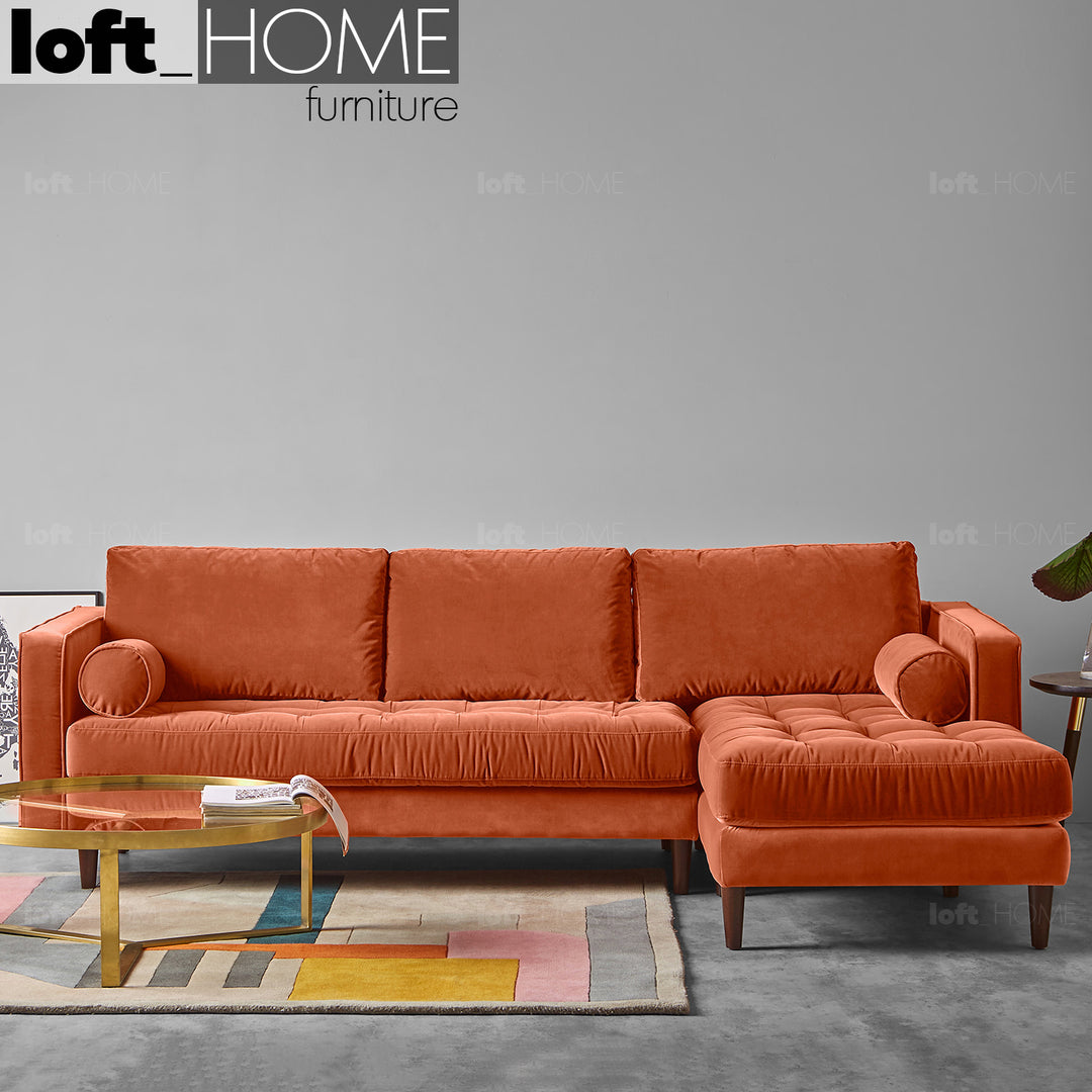 Modern velvet l shape sectional sofa scott 2+l detail 34.