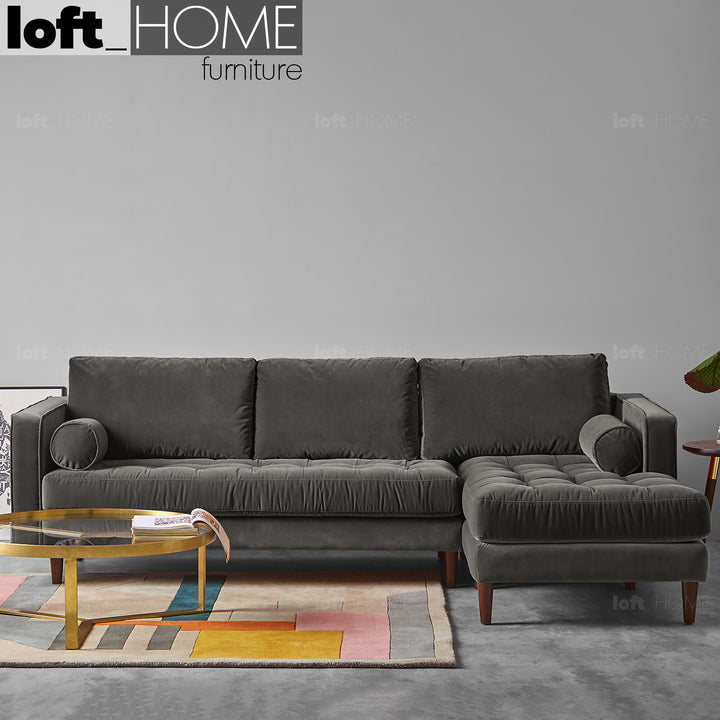 Modern velvet l shape sectional sofa scott 2+l detail 4.
