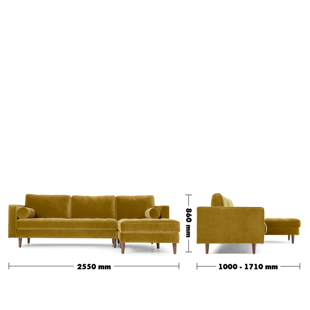 Modern velvet l shape sectional sofa scott 2+l detail 20.