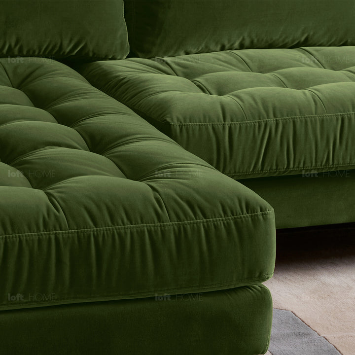 Modern velvet l shape sectional sofa scott 2+l layered structure.