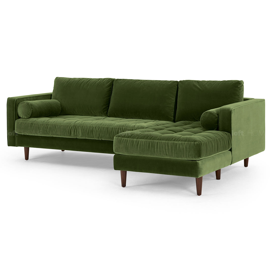 Modern velvet l shape sectional sofa scott 2+l in details.