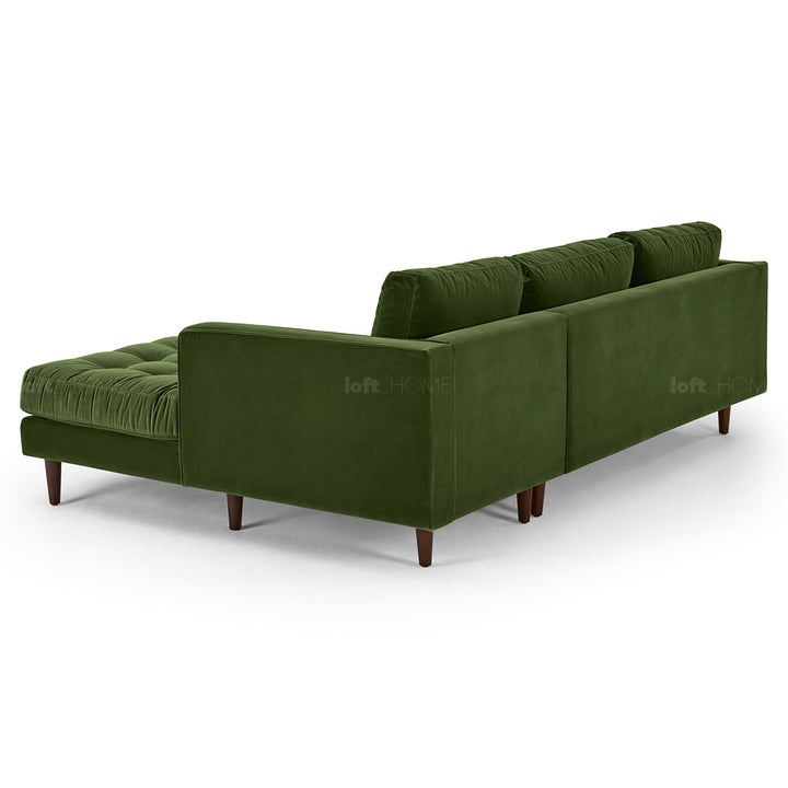 Modern velvet l shape sectional sofa scott 2+l in close up details.