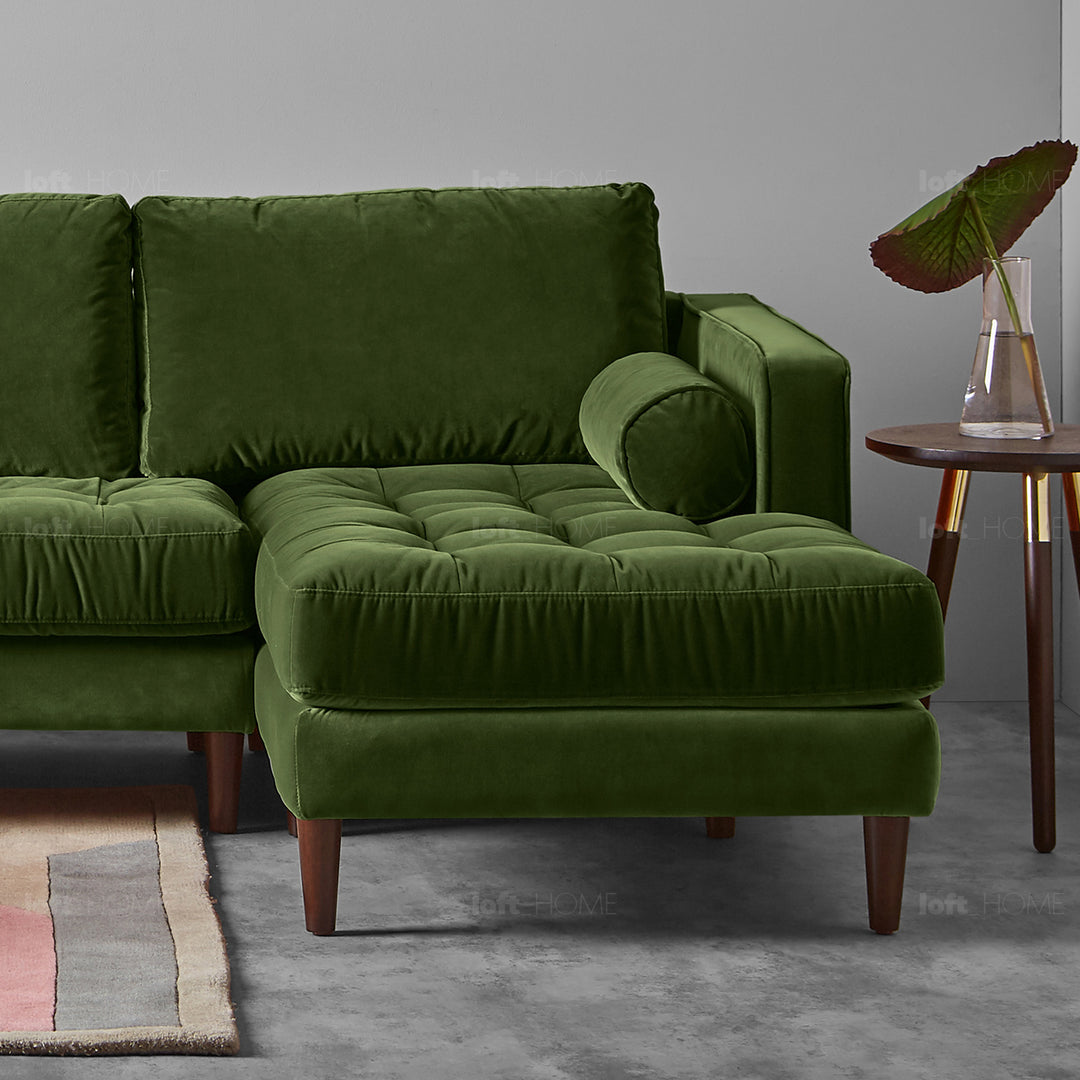 Modern velvet l shape sectional sofa scott 2+l in still life.