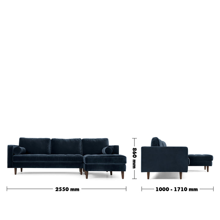 Modern velvet l shape sectional sofa scott 2+l detail 50.