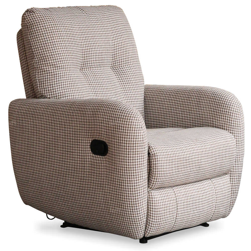 Cream cotton fabric recliner 1 seater sofa liberty in white background.