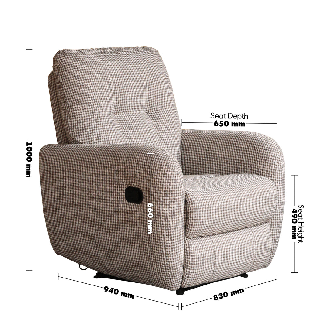 Cream cotton fabric recliner 1 seater sofa liberty size charts.