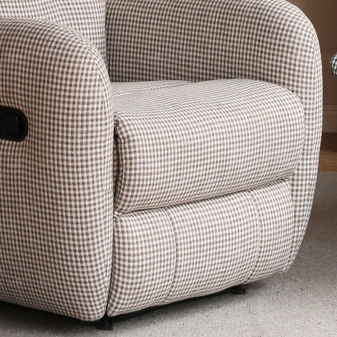 Cream cotton fabric recliner 1 seater sofa liberty material variants.