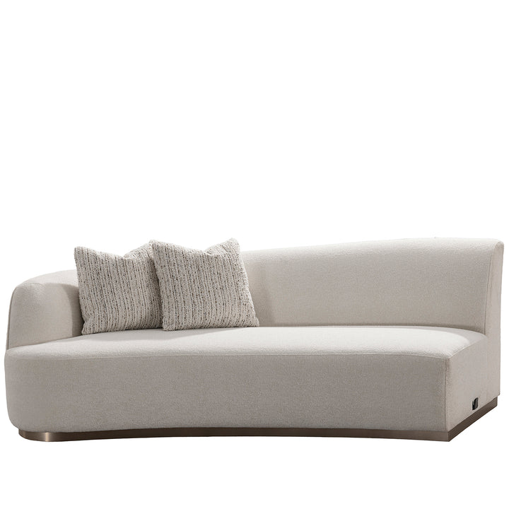 Modern boucle fabric modular corner 2 seater sofa loomi with context.
