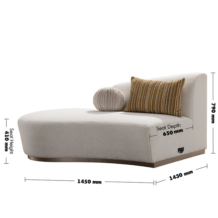 Modern boucle fabric modular chaise 2 seater sofa loomi size charts.