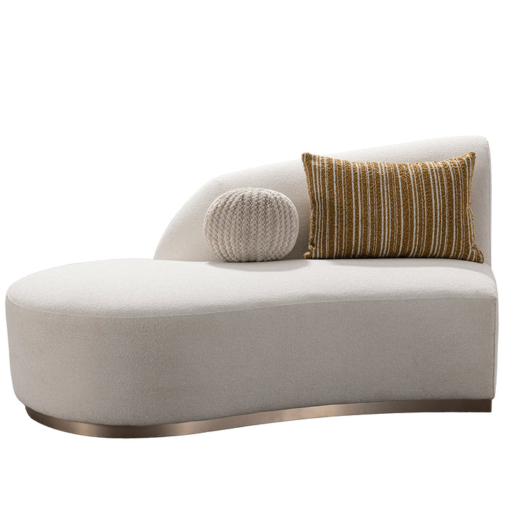 Modern boucle fabric modular chaise 2 seater sofa loomi in still life.