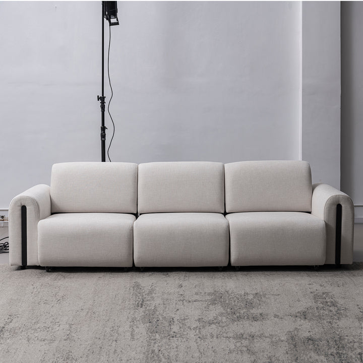 Modern mixed weave fabric electional sectional 3 seater sofa bed plaina in details.