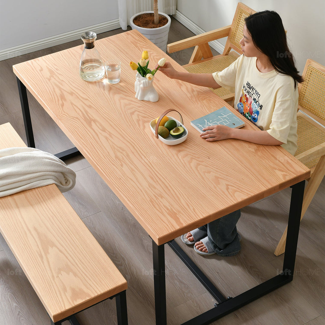 Scandinavian Wood Dining Table CLASSIC OAK Close-up