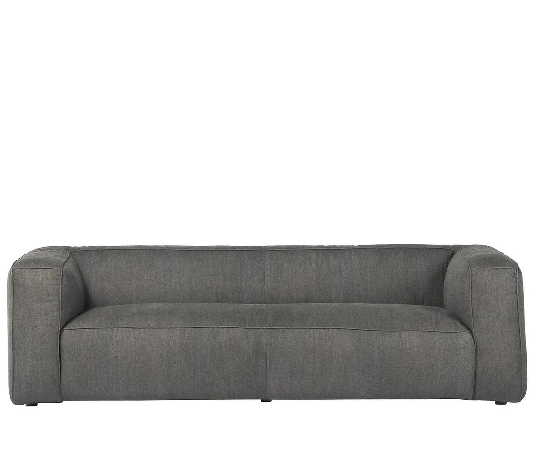 Minimalist canvas fabric 3 seater sofa finesse in still life.