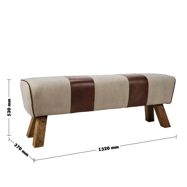 Vintage canvas and genuine leather bench beige size charts.
