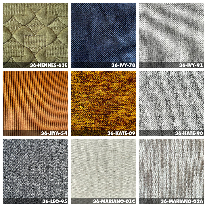 Minimalist fabric 2 seater sofa vemb material variants.