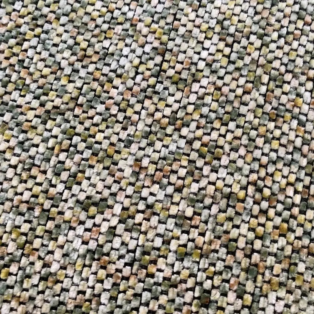 Modern fabric sofa pillow summer green color swatches.