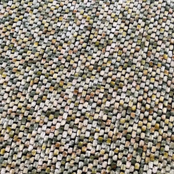 Modern fabric sofa pillow summer green color swatches.