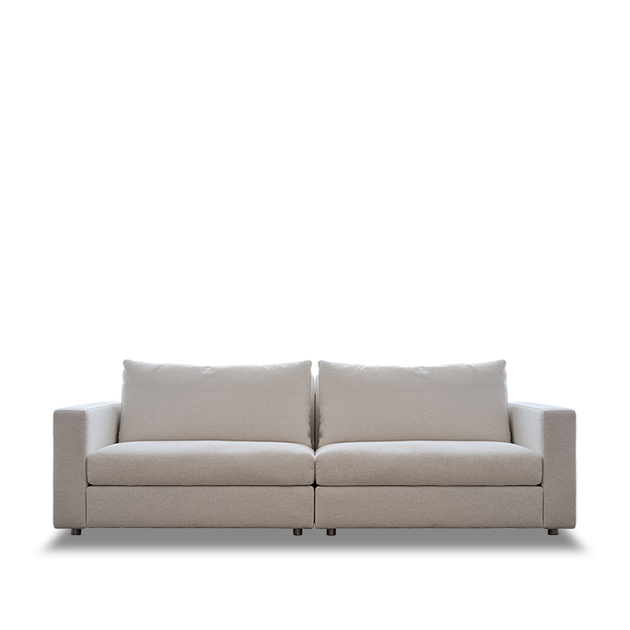 Minimalist Fabric 3 Seater Sofa WHITE White Background