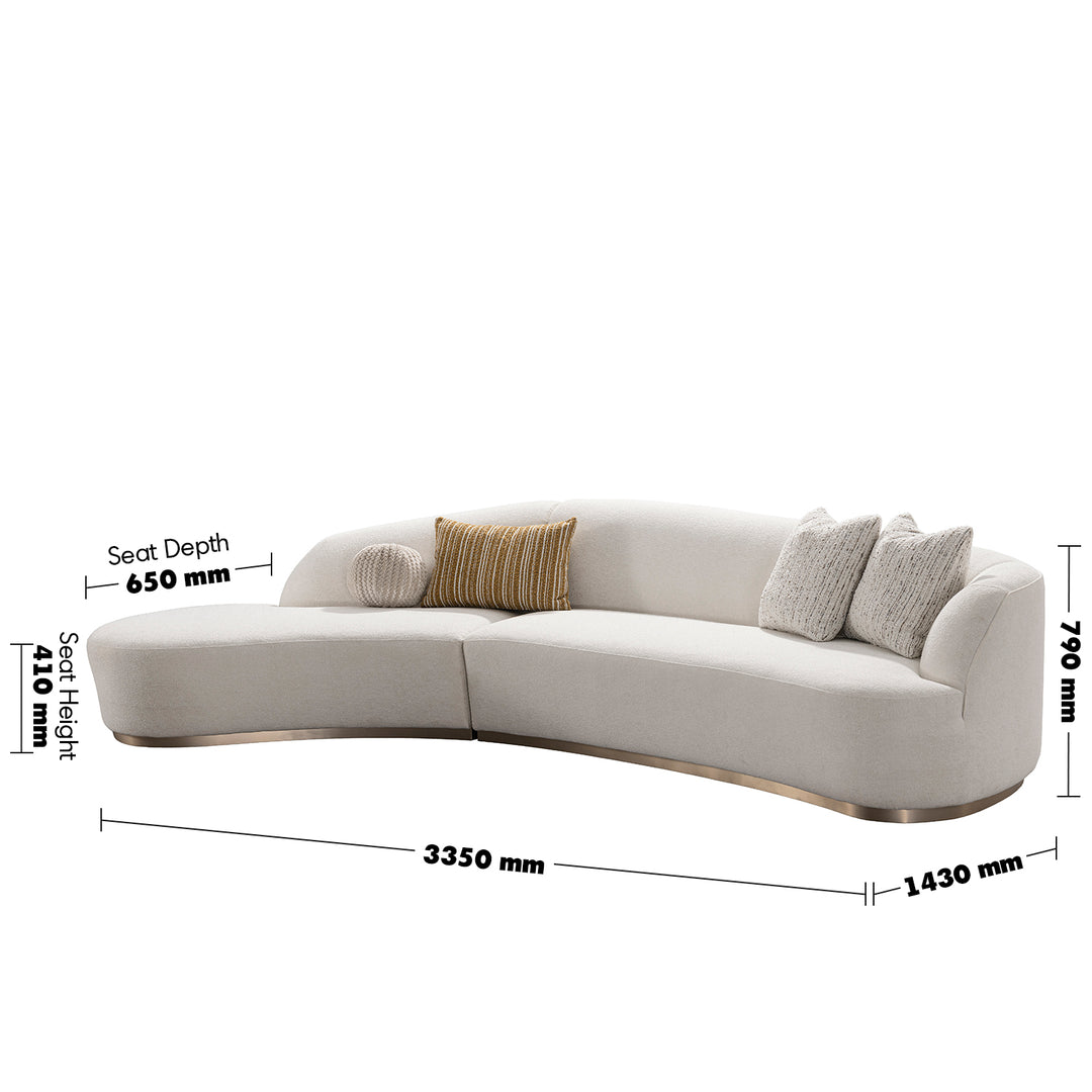 Modern boucle fabric modular l shape sectional sofa 3+l loomi size charts.