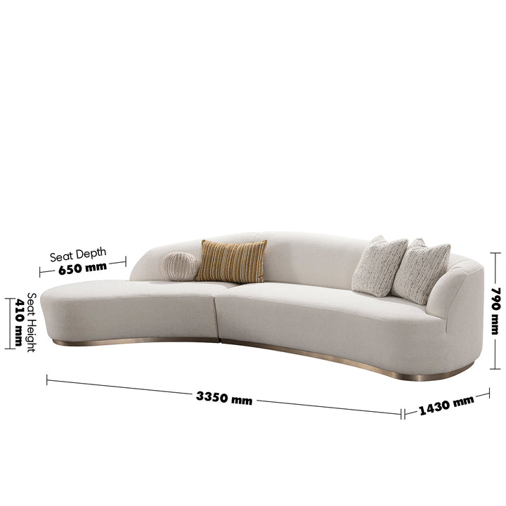 Modern boucle fabric modular l shape sectional sofa 3+l loomi size charts.