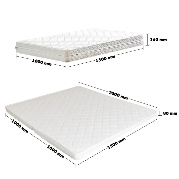 8cm coconut palm foldable mattress simi size charts.