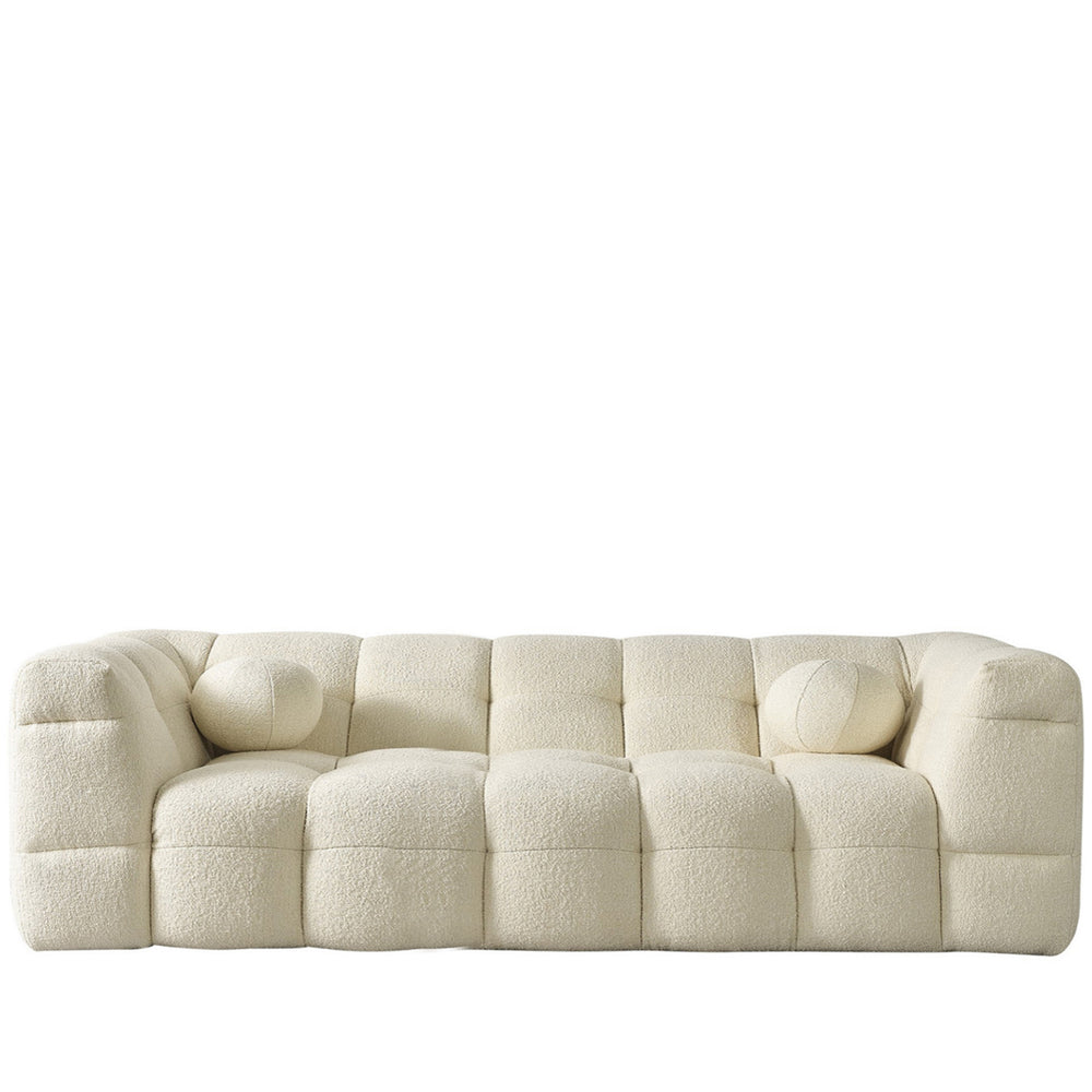 Cream boucle fabric 2 seater sofa boba primary product view.