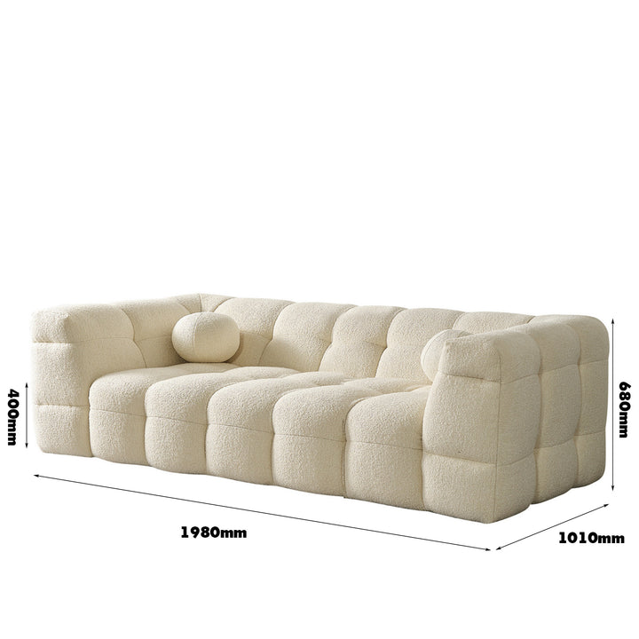 Cream boucle fabric 2 seater sofa boba size charts.
