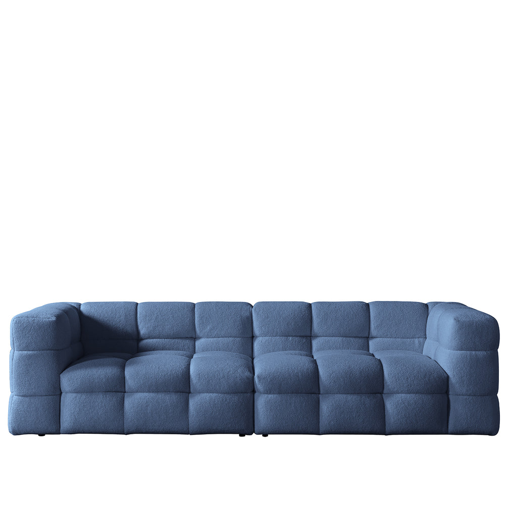 Cream boucle fabric 4 seater sofa boba in white background.