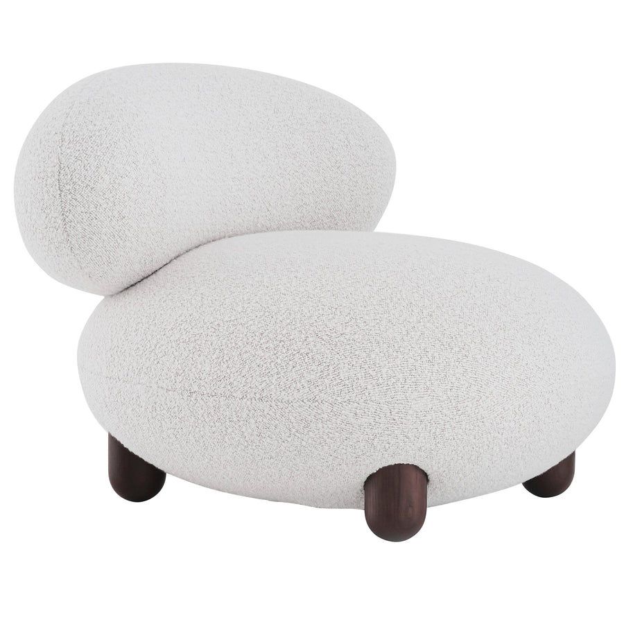 Contemporary fabric 1 seater sofa teddy in white background.