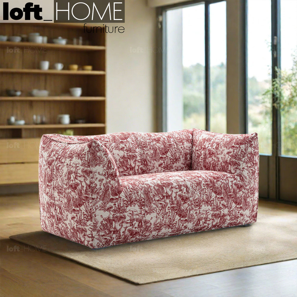 Contemporary fabric 2 seater sofa bambole primary product view.