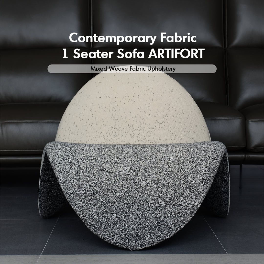 Contemporary mixed weave fabric 1 seater sofa artifort material variants.