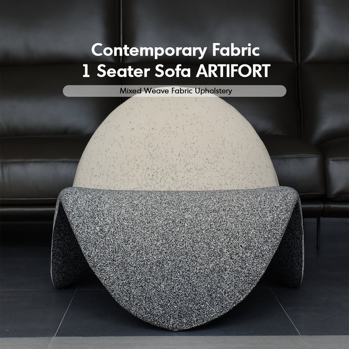 Contemporary mixed weave fabric 1 seater sofa artifort material variants.