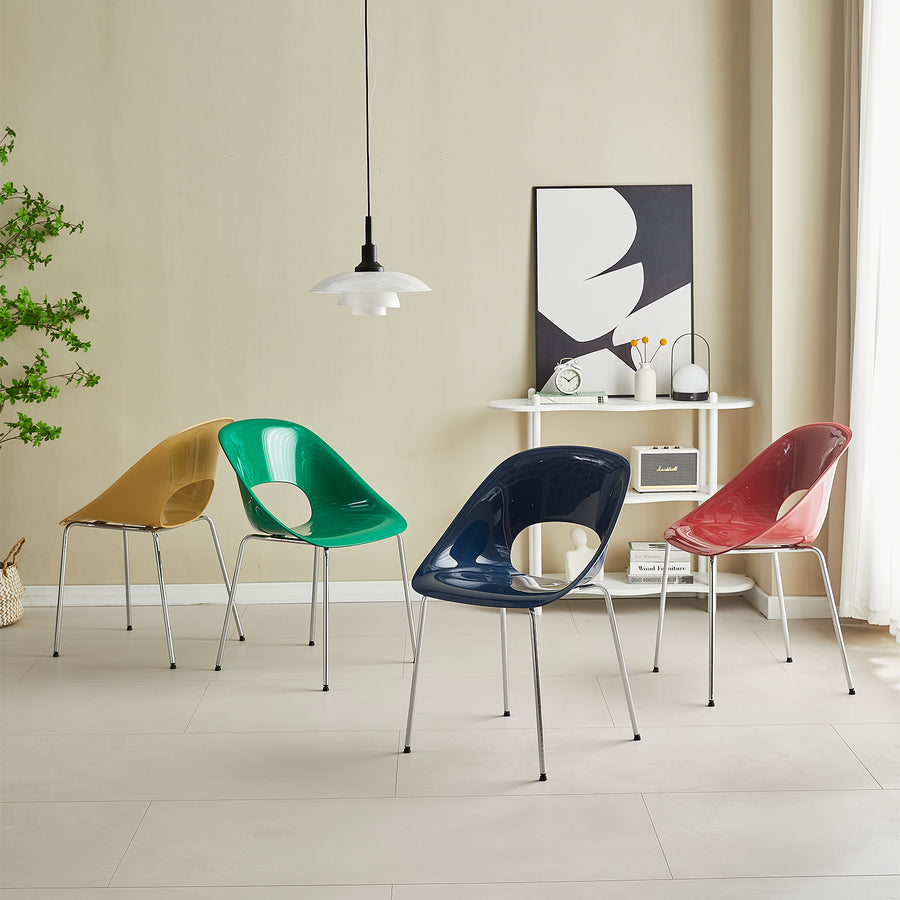 Contemporary plastic dining chair flash primary product view.