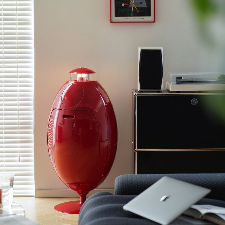 Contemporary abs waste bin egg primary product view.